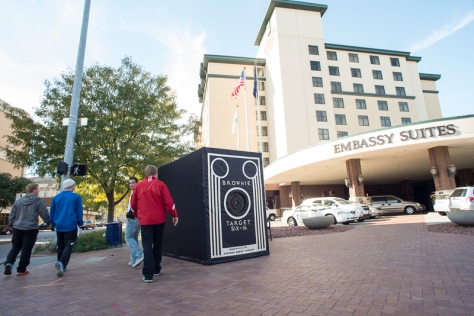 The camera obscura installed outside on the streets of Lincoln, NE